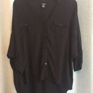 Torrid BLACK Dolman style 3/4 Button Up size 1